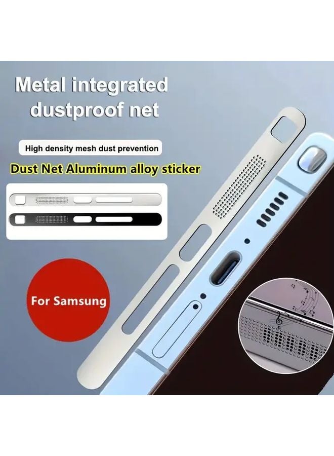 Silvery Metal Dustproof Stickers For Samsung S25 Ultra S24 Ultra S23 Ultra - Image 1